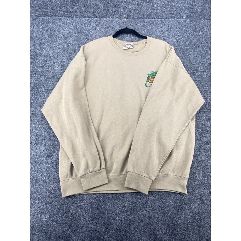 Ron Jon Surf Shop Clearwater Beach Iguana Sweatshirt Mens XL Tan Graphic Crew